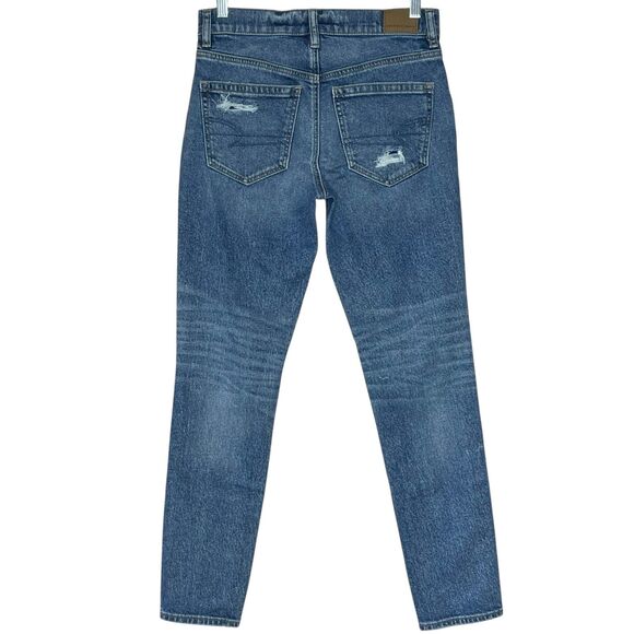 American Eagle 90s Skinny Ripped Destructed Stretch Jeans Size 4 - Picture 4 of 10